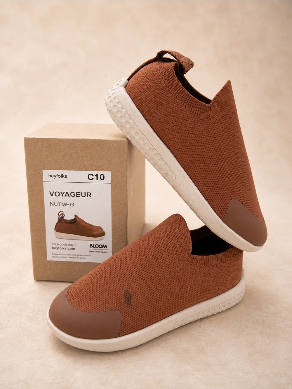 3/$30 HeyFolks Kids Voyageur Slip-On Shoes in Nutmeg / Brown Slip on Shoes C10